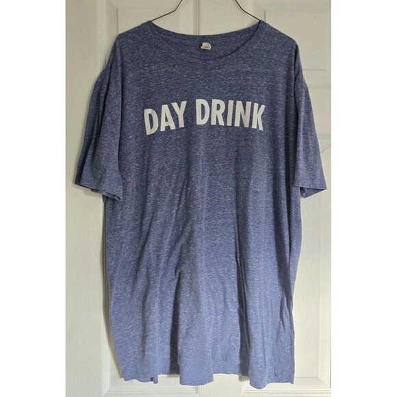 Deep Eddy Vodka Day Drink T-shirt Mens Size 2X XXL Light Blue Soft Threadfast - Picture 2 of 10